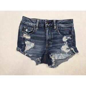 American Eagle Outfitters Super Stretch Hi-Rise Shortie Distressed Shorts Size 4